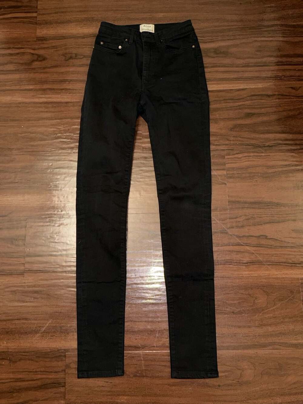 Acne Studios Pin Black Jeans Size 26/32 Black Skinny Denim